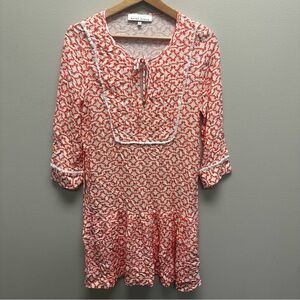 Heidi Klein Pinted Midi Dress Womens Size XS Tie Front Summer Beach Lightweight‎